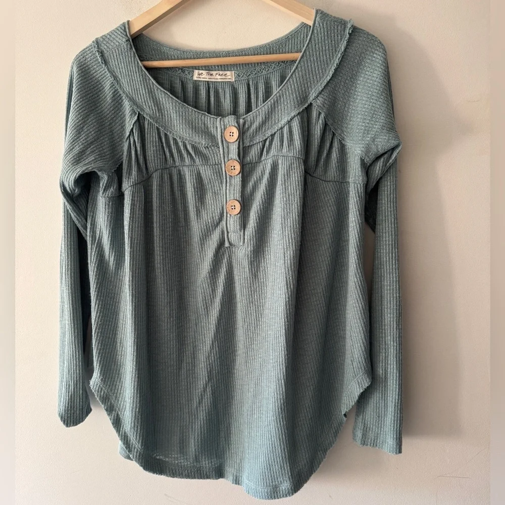 We The Free -‎ Free People Thermal Oversized Henley Top